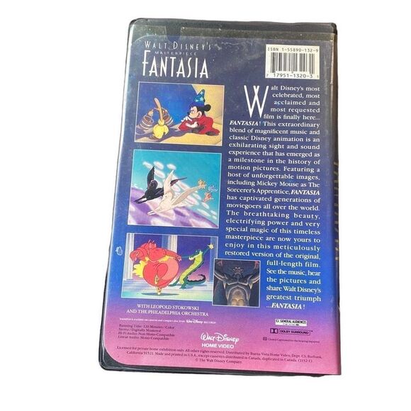 Walt Disney Fantasia Black Diamond VHS Vintage Used - Picture 2 of 4